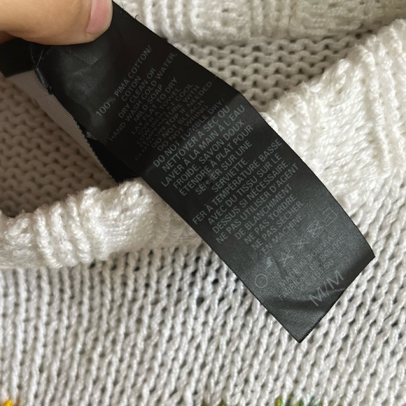 SMYTHE X AUGDEN FLORAL INTARSIA CREW Sweater- WHITE MULTI - Picture 6 of 15